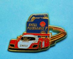 1 PIN'S //   ** PORSCHE PROTO / 24H DU MANS / SHELL PUISSANCE 7 ** . (Arthus Bertrand Paris) - Porsche