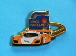 1 PIN'S //   ** PORSCHE PROTO / 24H DU MANS / SHELL PUISSANCE 7 ** . (Arthus Bertrand Paris) - Porsche