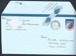 Carta Stationery De Correio Azul Com Obliteração Do Monte Da Caparica 2825 Costa Caparica Almada. Urgent Mail Stationery - Lettres & Documents