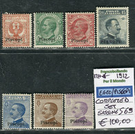 1912 Egeo Isole Piscopi Set Completo MH Sassone 69 - Ägäis (Piscopi)