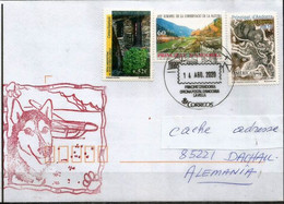 Mushing Andorre (Promenades En Traîneaux Tirés Par Des Chiens), Lettre Andorra Envoyée En Allemagne - Brieven En Documenten
