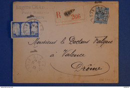 H24 ALGERIE BELLE LETTRE RECOM. 1933 AGER POUR VALENCE FRANCE + AFFRANCHISSEMENT INTERESSANT - Cartas & Documentos