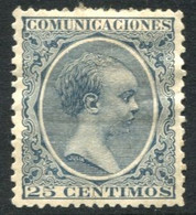 Ed 221(*) 1889 Alfonso XIII Pelón 25 Cts Azul En Nuevo - Unused Stamps