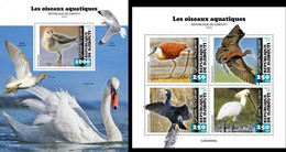 Djibouti 2020, Animals, Water Birds, 4val In BF +BF - Cygnes