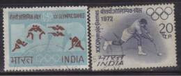 India Used 1972, Set Of 2, Olympics, Hockey, Shooting, Wrestling, Sport, Olympic - Usati