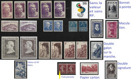 France Un Lot De Variétés ( Couleurs, Valeur Omise, Papier, Etc)  (26timbres) - Unclassified