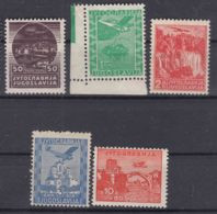 Yugoslavia Kingdom 1934 First Airmail Stamps Mi#278-282 Mint Never Hinged - Unused Stamps