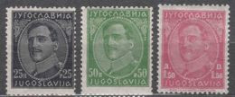 Yugoslavia Kingdom 1931 Very Rare All Three Examples That Exists On Pelure Paper, Mint Hinged/never Hinged - Nuevos