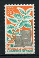 Côte D'Ivoire 1970 N° 304 ** Neuf MNH Superbe  C 1.30 € Flore Café Anniversaire Indépendance - Ivory Coast (1960-...)
