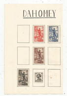 JC ,  FEUILLE : 5 TIMBRES  , A.O.F , DAHOMEY , Neufs, Frais Fr 1.95€ - Neufs