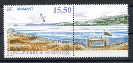 RC 19905 ST PIERRE ET MIQUELON COTE 6,10€ N° 654 - 15, 50frs DIAMANT AVEC VIGNETTE NEUF ** MNH TB - Unused Stamps