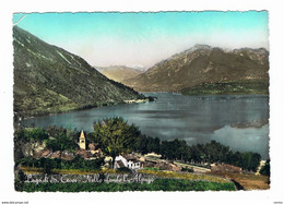 LAGO  DI  S. CROCE (BL):  NELLO  SFONDO  L' ALPAGO  -  FOTO  COLORATA  A  MANO  -  FG - Invasi D'acqua & Impianti Eolici