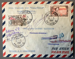 France Première Liaison PARIS - VARSOVIE Sur CARAVELLE 31.3.1960 - (W1500) - 1960-.... Cartas & Documentos