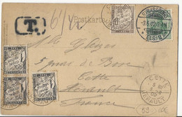Carte Postale De Strasbourg (période Allemande) à Cette (Sète) - 1902 - Taxée à 13 Cts - 1859-1955 Lettres & Documents