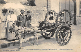 44-CLISSON- CAVALCADE DE CLISSON - 4 AOUT 1907- VOITURE FLEURIE - Clisson