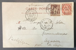 France N°85 Et 109 Sur CPA TAD GRANVILLE, Manche 18.8.1901 - (B681) - 1877-1920: Période Semi Moderne