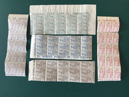 Italian Aegean Islands - Castelrosso 1923 - A Complete Set Of 5 Blocks Of 15 Stamps - Aegean