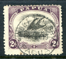 Papua 1907-10 Lakatoi - Small Papua - Wmk. Sideways - P.11 - 2d Black & Purple Used (SG 61) - Papua New Guinea