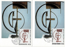 2 CM DANEMARK ET FRANCE 1988 ANNEE CULTURELLE - Tarjetas – Máximo