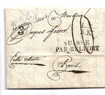 CH035 / SCHWEIZ - Winterthur In Schreibschrift 1831 Par Belfort Nach Paris - ...-1845 Prefilatelia