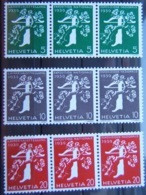 Schweiz Suisse 1939: 3er-Streifen Landi-EXPO-Rollenmarken Zu Z25a-Z27a Mi W8+W14+W20 ** Postfrisch MNH (Zu CHF 56.00) - Rollen