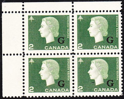 Canada MNH Scott #O47 2c Cameo With 'G' Overprint Upper Left Plate Block (blank) - Opdrukken