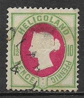 HELIGOLAND ANTICHI STATI 1875  EFFIGE DELLA REGINA VITTORIA IN RILIEVO UNIF. 13 USATO VF - Héligoland