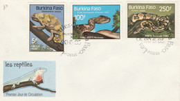 BURKINA FASO THEME ANIMAUX FAUNE REPTILE 1ENVELOPPE  1ER JOUR 1985 - Burkina Faso (1984-...)