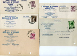 1938/53 5 Kaart(en) - Zie Zegels, Stempels En Hoofding QUITMANN & THIBEAUX Morialmé - Verreries Et Flaconneries - Otros