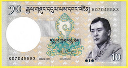 Billet De Banque Neuf - ROYAL MONETARY  AUTHORITY OF BHUTAN - 10 Ngultrum - N° K07045583 - Bhoutan 2013 - Bhoutan