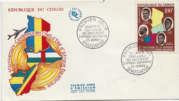 3580  FDC  Brazaville  1964,  5 º Anniversary Conference Des Chefs D'etat D'Afrique Équatoriale - FDC