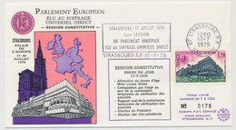 FRANCE => Env. 1,20 Conseil Europe - OMEC 1ere Session Parlement Europ. Strasbourg 17/7/1979 - Session Constitutive - Storia Postale