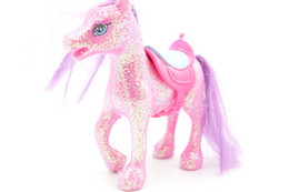 Vintage ACTION FIGURE POLY POCKET: Trendy Pets Glitz & Glam Pink Sparkle Pony - Original Mattel 2006 - GI JOE- My Little - Action Man