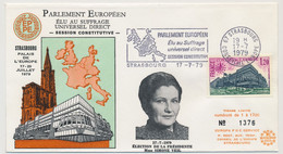 FRANCE => Env. 1,20 Conseil Europe - OMEC Parlement Europ. Strasbourg 17/7/1979 - Election Présidente Simone Veil - Briefe U. Dokumente