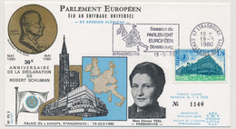 FRANCE => Env. 1,70 Conseil Europe - OMEC Parlement Europ. Strasbourg 19/5/1980- Session Plénière - Schumann/Simone Veil - Storia Postale