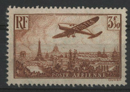 Poste Aérienne N° 13 Neuf Sans Gomme (*) MNG. 3,5 Fr "Avion Survolant Paris". TB - 1927-1959 Mint/hinged
