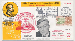 FRANCE => Env. 1,60 Conseil Europe - OMEC Session Parlement E. Strasbourg - 7/3/1983 - CECA EURATOM CEE - Cartas & Documentos