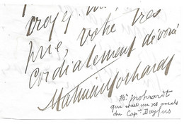 MATHIAS MOHRARDT POETE JOURNALISTE DREYFUSARD - AUTOGRAPHE SIGNATURE SUR FRAGMENT - Documenti