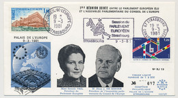 FRANCE => Env. 1,20 Elections - OMEC Session Parlement E. Strasbourg - 9/3/1981 - Iere Réunion Jointe - Mme Simone Veil - Cartas & Documentos