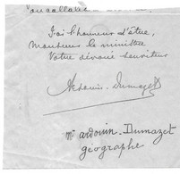 VICTOR ARDOUIN DUMAZET JOURNALISTE AUTEUR DE "VOYAGE EN FRANCE" - AUTOGRAPHE SIGNATURE SUR FRAGMENT - Altri & Non Classificati