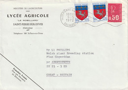 France Cover Great Britain - 1972 (1971 To 1974) - Marianne Coat Of Arms Saint-Lo Ministry Of Agriculture - Andere & Zonder Classificatie