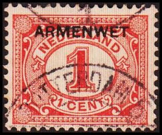 1913-1918. NEDERLAND. ARMENWET On 1 CENT.  (Michel Di. 1) - JF413256 - Servizio