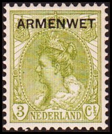 1913-1918. NEDERLAND. ARMENWET On 3 CENT. Hinged. (Michel Di. 2) - JF413262 - Service