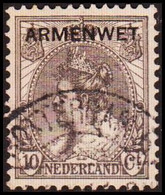 1913-1918. NEDERLAND. ARMENWET On 10 CENT. Thin. (Michel Di. 8) - JF413265 - Service