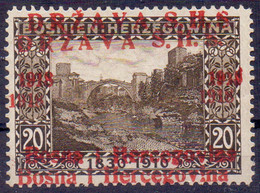 YUGOSLAVIA - SHS BOSNIA - ERROR  DOUBLE  OVPT.  - Mi. 4 - *MLH - 1919 - Altri & Non Classificati