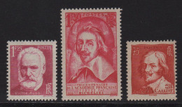 N°304 à 306 - Victor Hugo - Richelieu - Callot - ** Neufs Sans Charniere - Cote 121€ - Unused Stamps