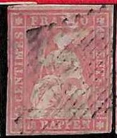 94986aD - SWITZERLAND - STAMP - ZM  # 24b Green Thread / Medium Paper - Very Fine USED - Gebraucht