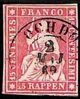 94986fA - SWITZERLAND - STAMP - ZM  # 24 Not Sure Of Thread Colour -  Very Fine USED - LUX - Gebraucht