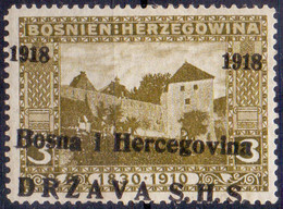 YUGOSLAVIA - SHS BOSNIA - ERROR MOVED  OVPT. - Mi. 12 - *MLH - 1919 - Autres & Non Classés