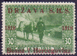 YUGOSLAVIA - SHS BOSNIA - ERROR RED  OVPT.  ESSAY - Mi. 6 - **MNH - 1919 - Andere & Zonder Classificatie